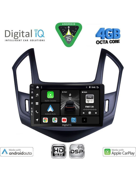 Digital IQ Car Audio System for Chevrolet Cruze 2013-2015 Bluetooth USB WiFi GPS Apple CarPlay Android Auto with 9" Touch Screen
