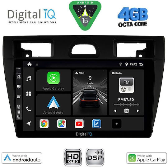 Digital IQ Ηχοσύστημα Αυτοκινήτου για Ford Fiesta 2005-2008 (Bluetooth/USB/WiFi/GPS/Apple-Carplay/Android-Auto) με Οθόνη Αφής 9"