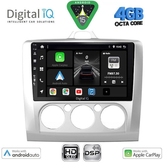 Digital IQ Ηχοσύστημα Αυτοκινήτου για Ford Focus 2005-2012 με A/C (Bluetooth/USB/WiFi/GPS/Apple-Carplay/Android-Auto) με Οθόνη Αφής 9"
