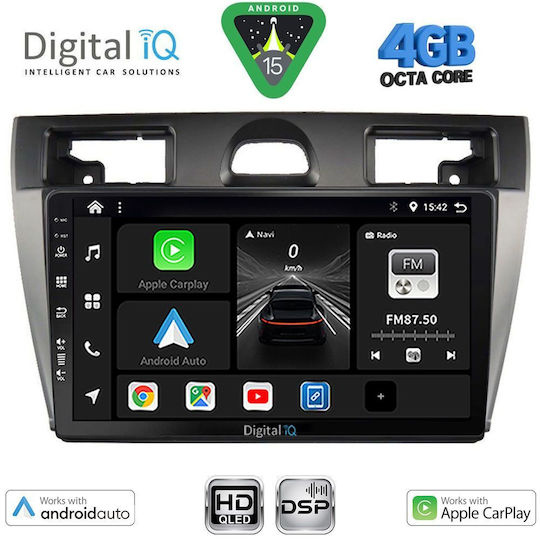 Digital IQ Car Audio System for Ford Fiesta 2005-2008 (Bluetooth/USB/WiFi/GPS/Apple CarPlay/Android Auto) with 9" Touch Screen