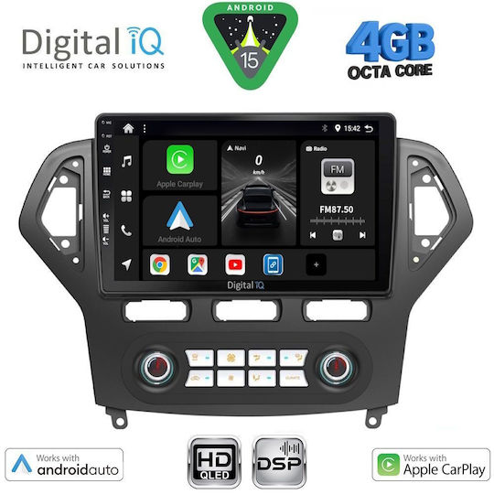 Digital IQ Ηχοσύστημα Αυτοκινήτου για Ford Mondeo 2007-2011 με Clima (Bluetooth/USB/WiFi/GPS/Apple-Carplay/Android-Auto) με Οθόνη Αφής 10"