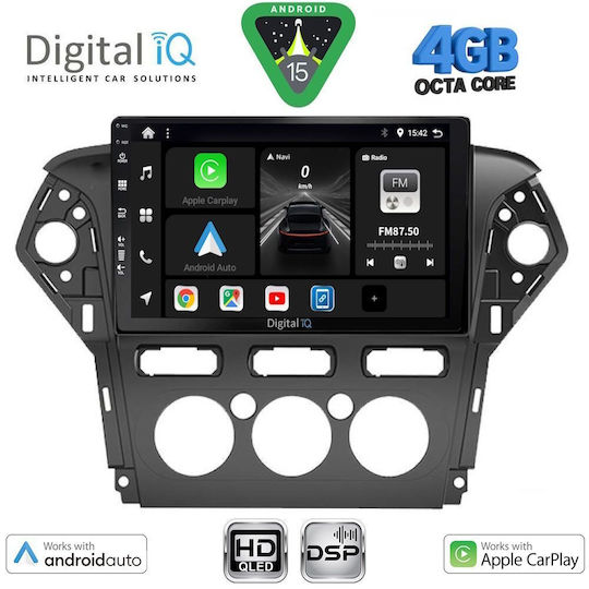 Digital IQ Автомобилна Аудио Система За Ford Mondeo 2011-2013 С A/C (Bluetooth/USB/Вграден Wi-Fi/GPS/Apple CarPlay/Android Auto) С Touch Screen 10"
