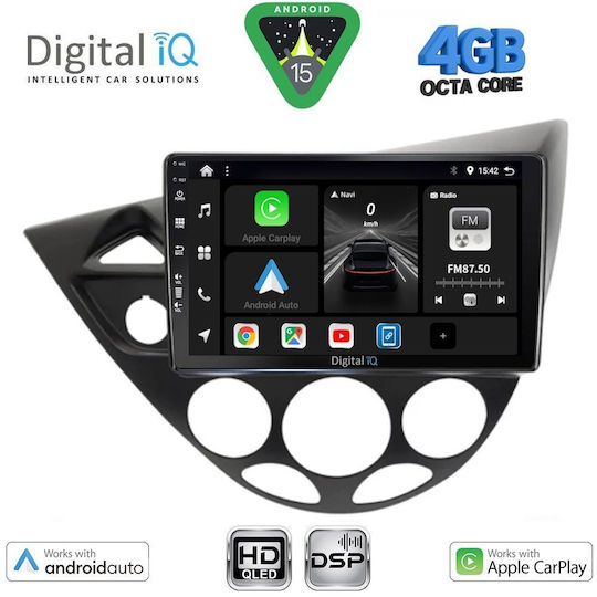 Digital IQ Car Audio System for Ford Focus 1998-2004 (Bluetooth/USB/WiFi/GPS/Apple CarPlay/Android Auto) with 9" Touch Screen