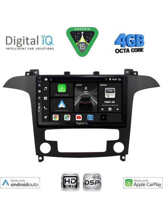 Digital IQ Car Audio System for Ford S-Max 2006-2014 with Clima (Bluetooth/USB/WiFi/GPS/Apple CarPlay/Android Auto) with 9" Touch Screen