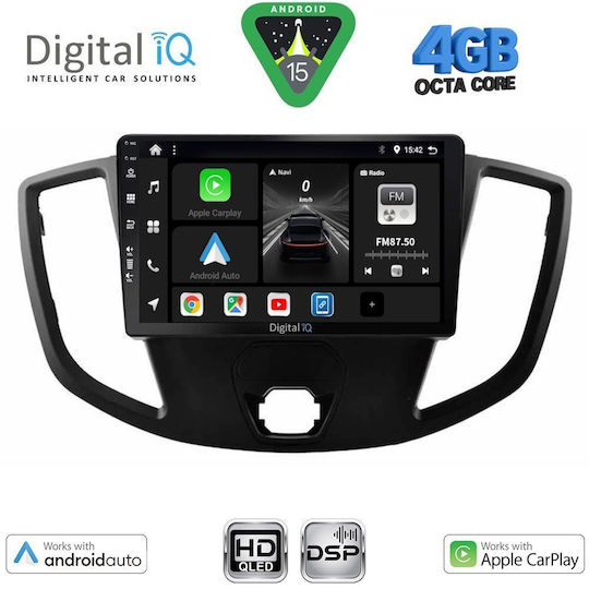 Digital IQ Ηχοσύστημα Αυτοκινήτου για Ford Transit 2014-2020 (Bluetooth/USB/WiFi/GPS/Apple-Carplay/Android-Auto) με Οθόνη Αφής 9"