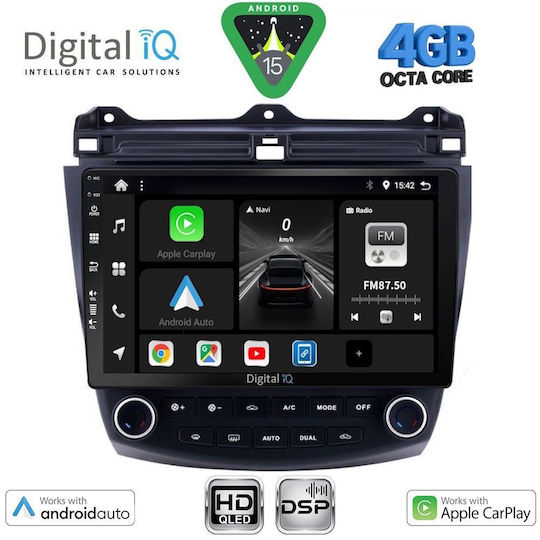 Digital IQ Car Audio System for Honda Accord 2003-2007 (Bluetooth/USB/WiFi/GPS/Apple CarPlay/Android Auto) with 10" Touch Screen