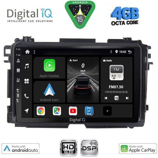 Digital IQ Car Audio System for Honda HR-V 2015-2021 Bluetooth USB WiFi GPS Apple CarPlay Android Auto with 9" Touch Screen