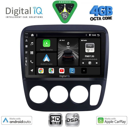 Digital IQ Car Audio System for Honda CR-V 1996-2006 with A/C (Bluetooth/USB/Wi-Fi/GPS/Apple CarPlay/Android Auto) with 9" Touch Screen