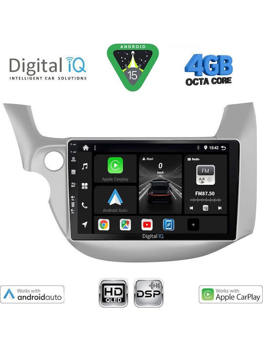 Digital IQ Car Audio System for Honda Jazz 2008-2012 Bluetooth USB WiFi GPS Apple CarPlay Android Auto with 10" Touch Screen