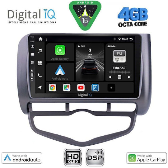 Digital IQ Car Audio System for Honda Jazz 2002-2008 with Clima (Bluetooth/USB/WiFi/GPS/Apple CarPlay/Android Auto) with 9" Touch Screen