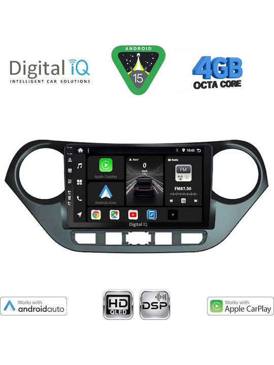 Digital IQ Car Audio System for Hyundai i10 2014-2020 (Bluetooth/USB/WiFi/GPS/Apple CarPlay/Android Auto) with 9" Touch Screen