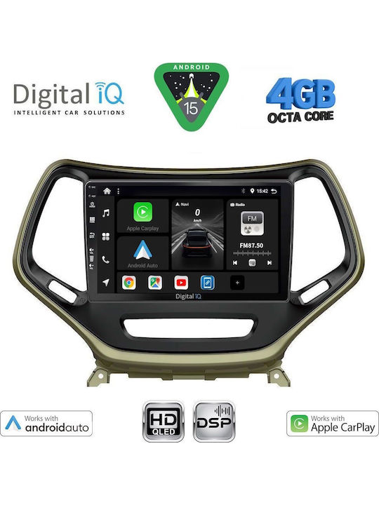 Digital IQ Car Audio System for Jeep Cherokee 2014 with Touch Screen 10" DIGITAL IQ BXF 16273 CPAA Bluetooth USB Wi-Fi GPS Apple CarPlay Android Auto