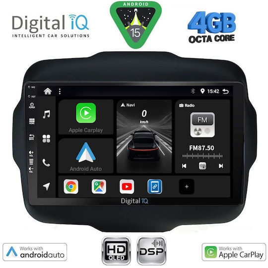 Digital IQ Ηχοσύστημα Αυτοκινήτου για Jeep Renegade 2014 (Bluetooth/USB/WiFi/GPS/Apple-Carplay/Android-Auto) με Οθόνη Αφής 9"