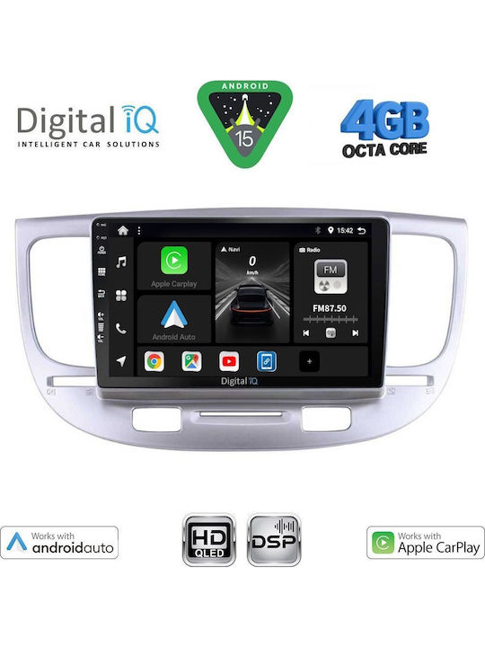 Digital IQ Car Audio System for Kia Rio 2005-2011 Bluetooth USB WiFi GPS Apple CarPlay Android Auto with 9" Touch Screen