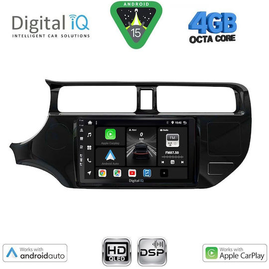 Digital IQ Car Audio System for Kia Rio 2012-2015 Bluetooth USB WiFi GPS Apple CarPlay Android Auto with 9" Touch Screen