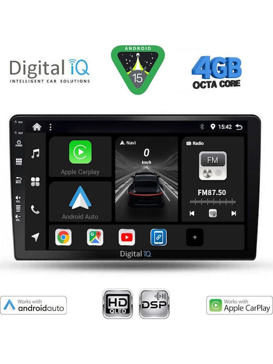 Digital IQ Car Audio System for Kia Sportage 2004-2010 with Clima A/C Bluetooth USB WiFi GPS Apple CarPlay Android Auto with 9" Touch Screen DIGITAL IQ BXF 16324_CPAA (Clima A/C)