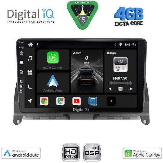 Digital IQ Ηχοσύστημα Αυτοκινήτου για Mercedes-Benz C Class 2007-2011 (Bluetooth/USB/WiFi/GPS/Apple-Carplay/Android-Auto) με Οθόνη Αφής 9"