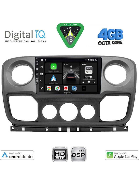 Digital IQ Car Audio System for Opel Movano Renault Master Nissan NV400 2010-2020 Bluetooth USB WiFi GPS Apple CarPlay Android Auto with 10" Touch Screen