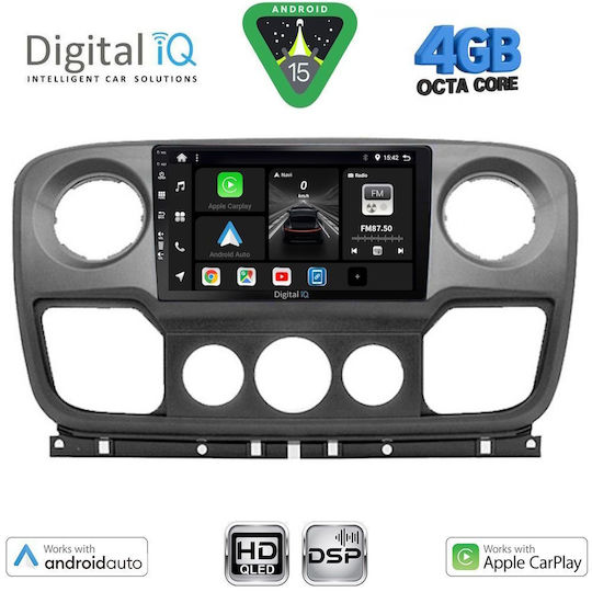 Digital IQ Ηχοσύστημα Αυτοκινήτου για Opel Movano Renault Master Nissan NV400 2010-2020 (Bluetooth/USB/WiFi/GPS/Apple-Carplay/Android-Auto) με Οθόνη Αφής 10"