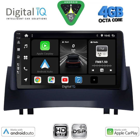 Digital IQ Car Audio System for Renault Megane 2002-2008 Bluetooth USB WiFi GPS Apple CarPlay Android Auto with 9" Touch Screen