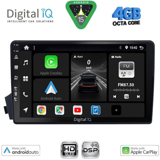 Digital IQ Car Audio System for Ssangyong Actyon / Kyron 2006-2015 Bluetooth USB WiFi GPS Apple CarPlay Android Auto with 9" Touch Screen