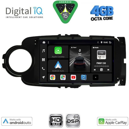 Digital IQ Car Audio System for Toyota Yaris 2011-2015 (Bluetooth/USB/WiFi/GPS/Apple CarPlay/Android Auto) with 9" Touch Screen