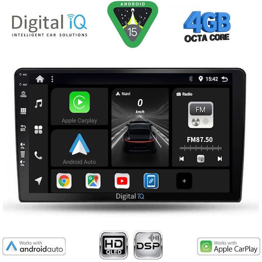 Digital IQ Ηχοσύστημα Αυτοκινήτου για Toyota Auris 2007-2012 (Bluetooth/USB/WiFi/GPS/Apple-Carplay/Android-Auto) με Οθόνη Αφής 9"