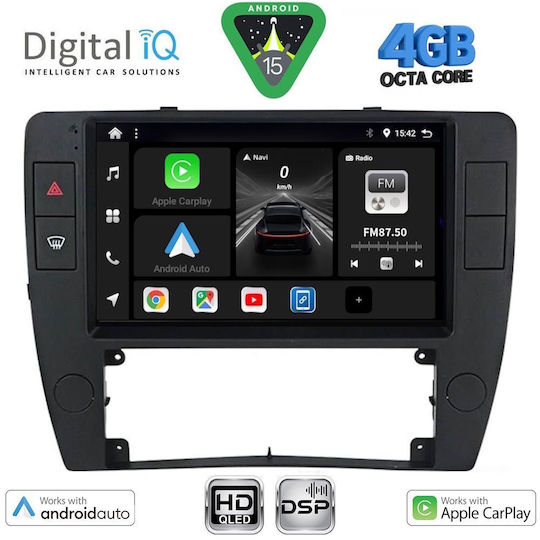 Digital IQ Car Audio System for Volkswagen Passat 2000-2005 (Bluetooth/USB/WiFi/GPS/Apple CarPlay/Android Auto) with 9" Touch Screen