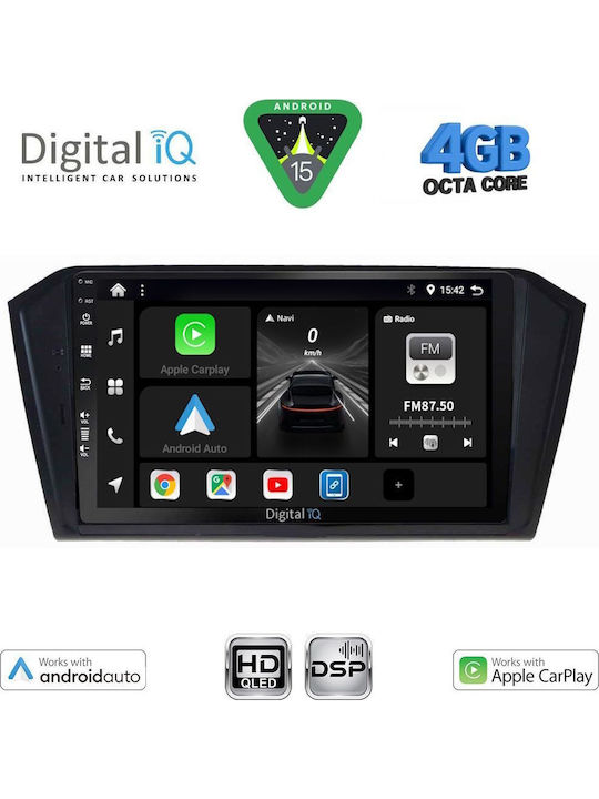 Digital IQ Car Audio System for Volkswagen Passat 2016-2023 (Bluetooth/USB/WiFi/GPS/Apple CarPlay/Android Auto) with 10" Touch Screen