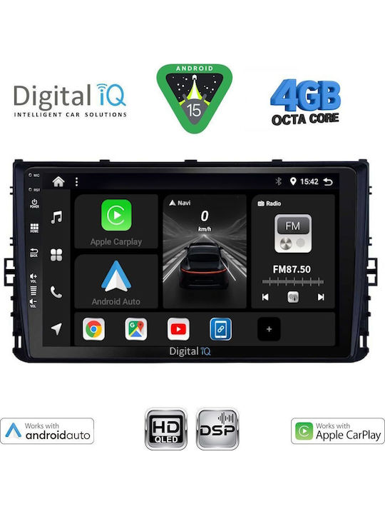 Digital IQ Car Audio System for Volkswagen Polo T-Roc T-Cross 2017-2026 Bluetooth USB WiFi GPS Apple CarPlay Android Auto with 9 Inch Touch Screen DIGITAL IQ BXF 16758 CPAA