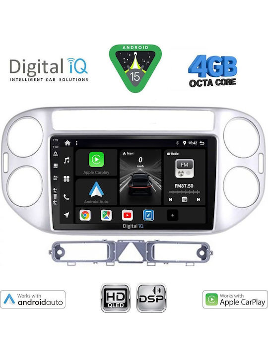 Digital IQ Car Audio System for Volkswagen Tiguan 2004-2011 Bluetooth USB WiFi GPS Apple CarPlay Android Auto with 9" Touch Screen