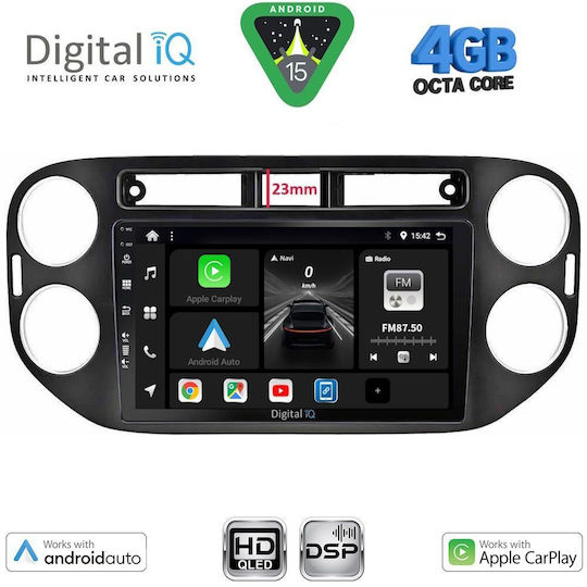 Digital IQ Car Audio System for Volkswagen Tiguan 2011-2016 (Bluetooth/USB/WiFi/GPS/Apple CarPlay/Android Auto) with 9" Touch Screen