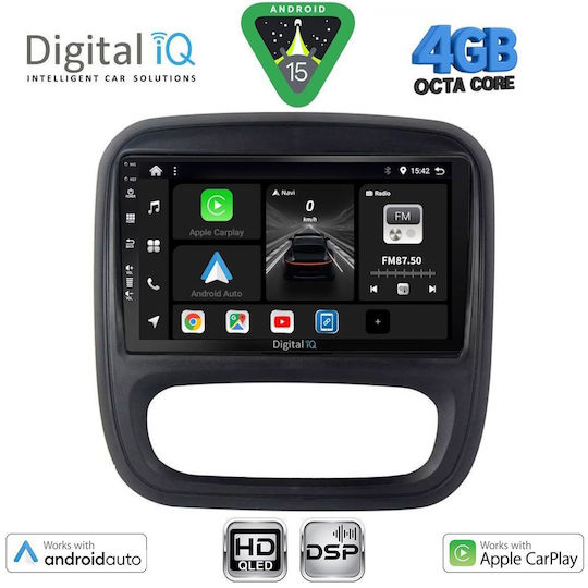 Digital IQ Car Audio System for Opel Vivaro Renault Trafic Nissan NV300 2014-2019 Bluetooth USB WiFi GPS Apple CarPlay Android Auto with 9" Touch Screen