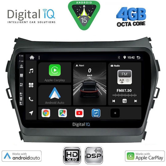 Digital IQ Car Audio System for Hyundai iX45 / Santa Fe 2013-2017 Bluetooth USB WiFi GPS Apple CarPlay Android Auto with 9" Touch Screen