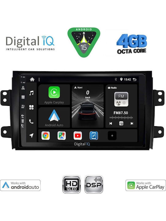 Digital IQ Car Audio System for Fiat Sedici Suzuki SX4 2005-2013 Bluetooth USB WiFi GPS Apple CarPlay Android Auto with 9" Touch Screen