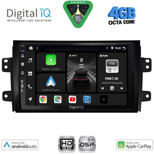 Digital IQ Ηχοσύστημα Αυτοκινήτου για Fiat Sedici Suzuki SX4 2005-2013 (Bluetooth/USB/WiFi/GPS/Apple-Carplay/Android-Auto) με Οθόνη Αφής 9"