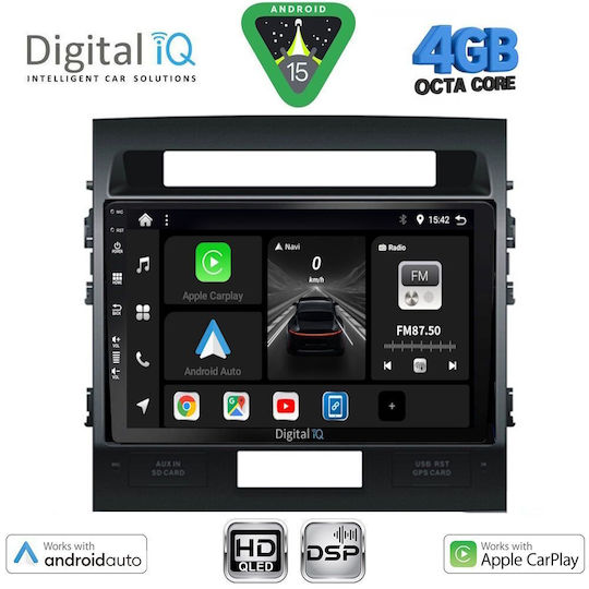 Digital IQ Car Audio System for Toyota Land Cruiser 2008-2015 Bluetooth USB WiFi GPS Apple CarPlay Android Auto with 10" Touch Screen
