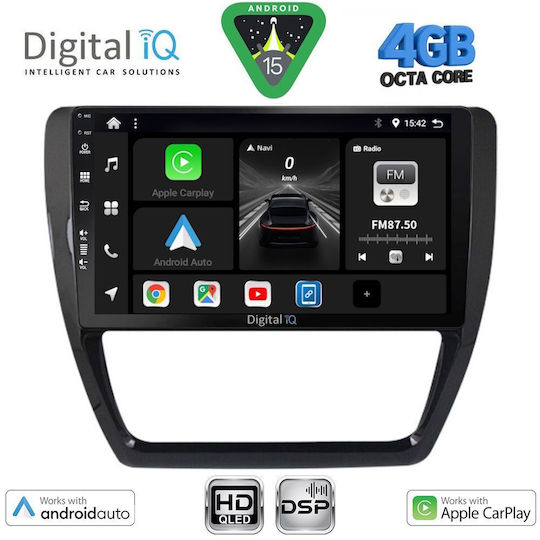 Digital IQ Car Audio System for Volkswagen Jetta 2010-2016 Bluetooth USB WiFi GPS Apple CarPlay Android Auto with 10" Touch Screen