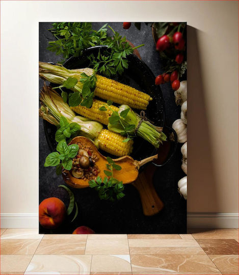 Πίνακας Fresh Colorful Vegetables Φρέσκα Πολύχρωμα Λαχανικά 70x100