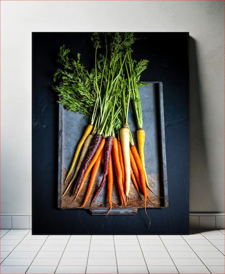 Πίνακας Colorful Carrots On A Tray Πολύχρωμα Καρότα Δίσκο 70x100 Πίνακας Colorful Carrots On A Tray Πολύχρωμα Καρότα Δίσκο 70x100