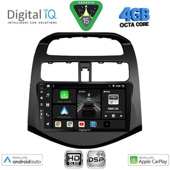 Digital IQ Car Audio System for Chevrolet Spark 2009-2015 Bluetooth USB WiFi GPS Apple CarPlay Android Auto with 9" Touch Screen