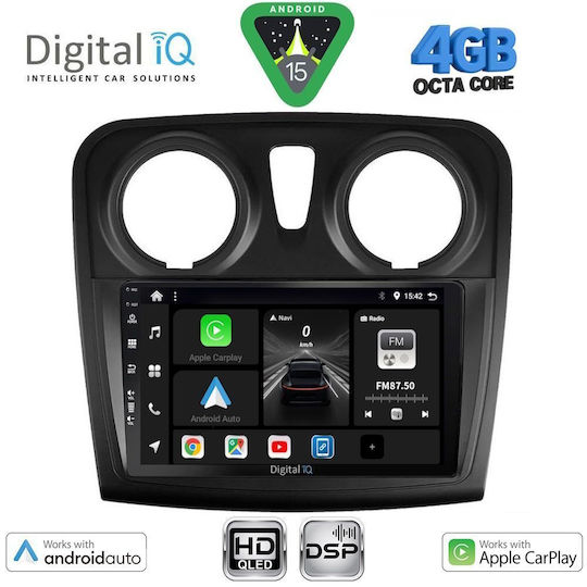 Digital IQ Ηχοσύστημα Αυτοκινήτου για Dacia Logan / Sandero 2012-2019 (Bluetooth/USB/WiFi/GPS/Apple-Carplay/Android-Auto) με Οθόνη Αφής 9"