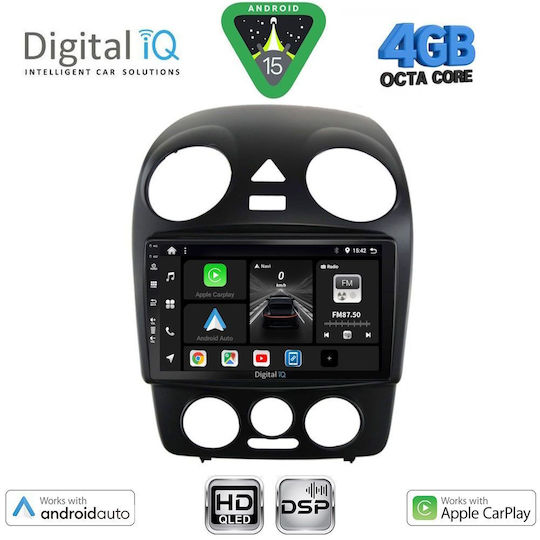 Digital IQ Ηχοσύστημα Αυτοκινήτου για Volkswagen Beetle 2004-2011 (Bluetooth/USB/WiFi/GPS/Apple-Carplay/Android-Auto) με Οθόνη Αφής 9"