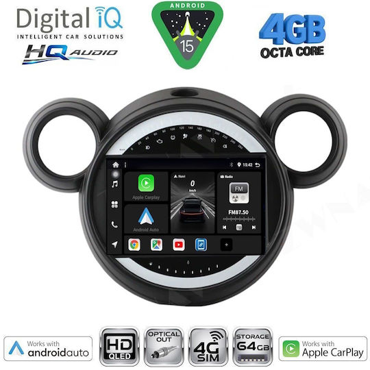 Digital IQ Ηχοσύστημα Αυτοκινήτου για Mini Countryman / Paceman 2010-2016 (Bluetooth/USB/WiFi/GPS/Apple-Carplay/Android-Auto) με Οθόνη Αφής 9"