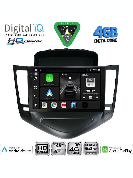 Digital IQ Car Audio System for Chevrolet Cruze 2008-2012 Bluetooth USB WiFi GPS Apple CarPlay Android Auto with 9" Touch Screen