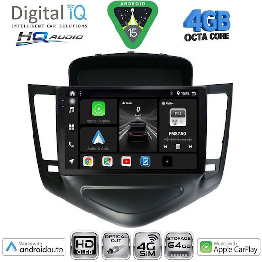 Digital IQ Ηχοσύστημα Αυτοκινήτου για Chevrolet Cruze 2008-2012 (Bluetooth/USB/WiFi/GPS/Apple-Carplay/Android-Auto) με Οθόνη Αφής 9"