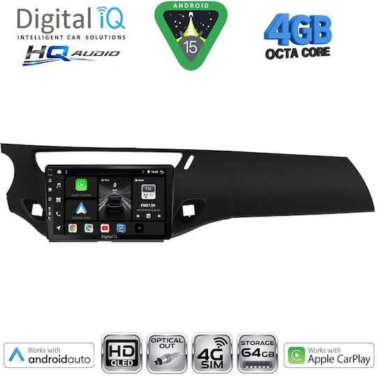 Digital IQ Ηχοσύστημα Αυτοκινήτου για Citroen C3 / DS3 2009-2016 (Bluetooth/USB/WiFi/GPS/Apple-Carplay/Android-Auto) με Οθόνη Αφής 9"