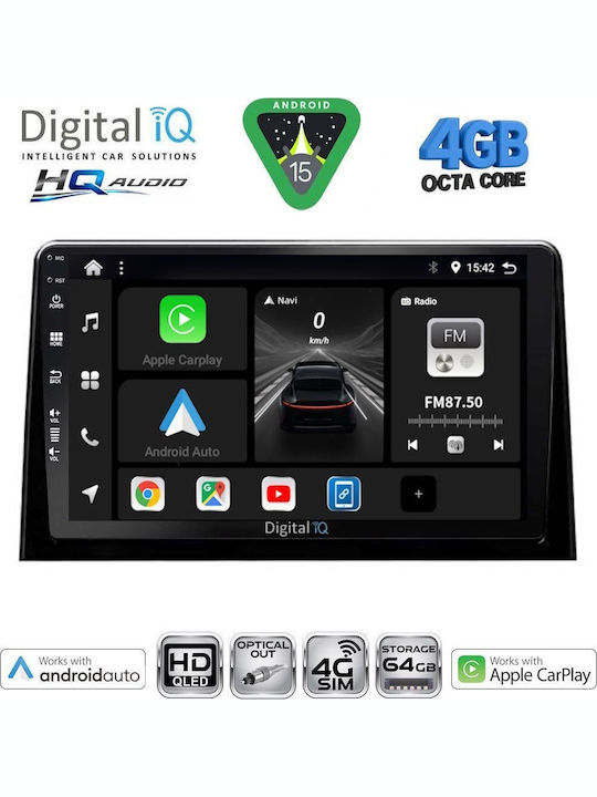 Digital IQ Car Audio System for Peugeot Partner Opel Combo Fiat Doblo Toyota Proace Citroen Berlingo 2018+ with Touch Screen 10"