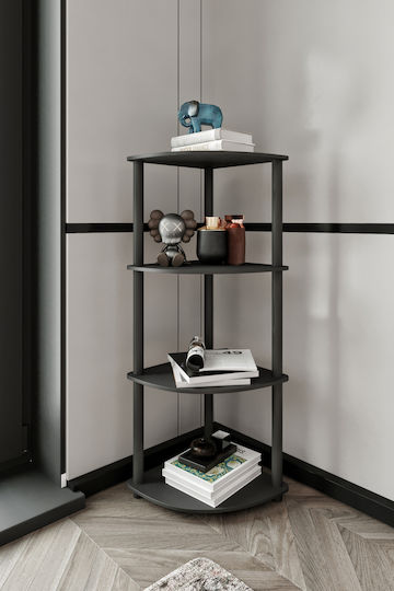 Corner Black Bookcase 34x34x34cm