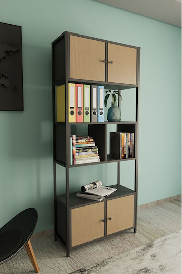 Bibliotecă Gri 76x30x181 cm